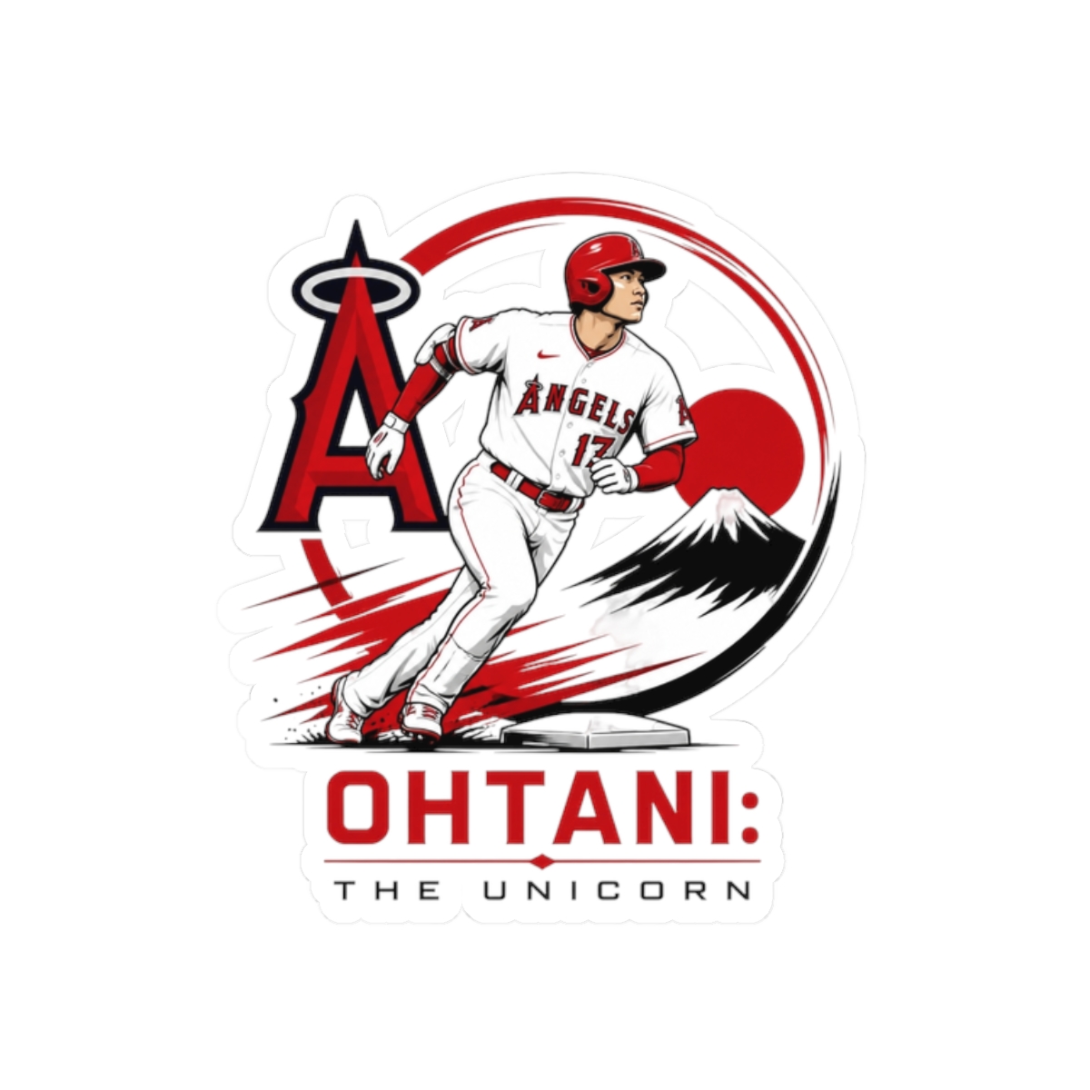 Shohei Ohtani "OHTANI: THE UNICORN" Sticker - alternate angle 1, merchandise