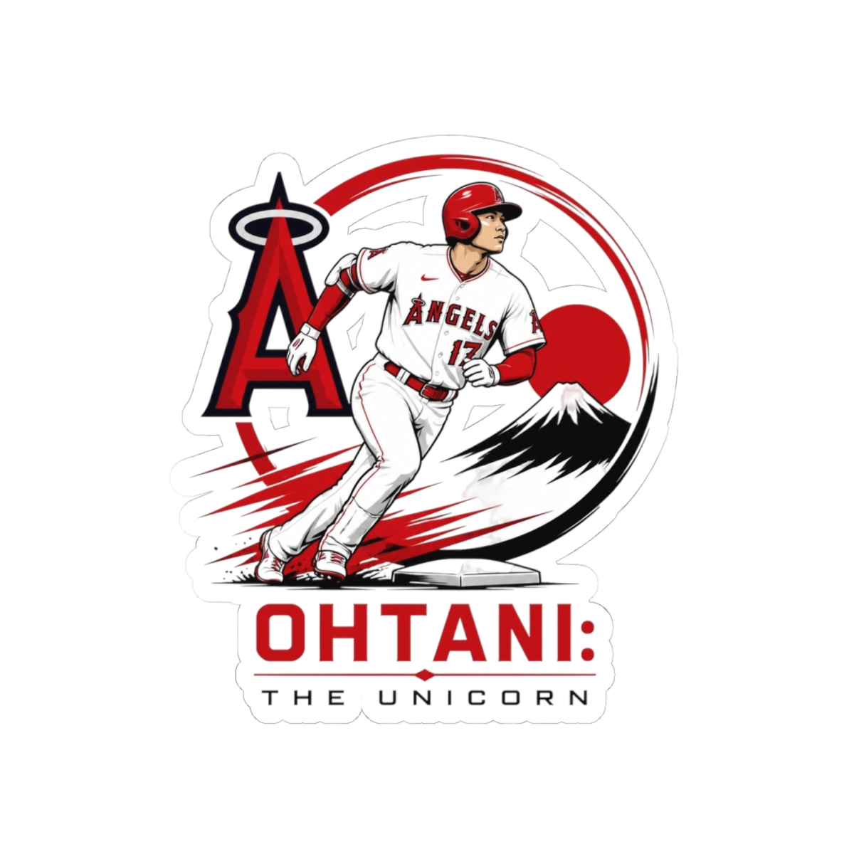 Shohei Ohtani "OHTANI: THE UNICORN" Sticker - alternate angle 5, merchandise