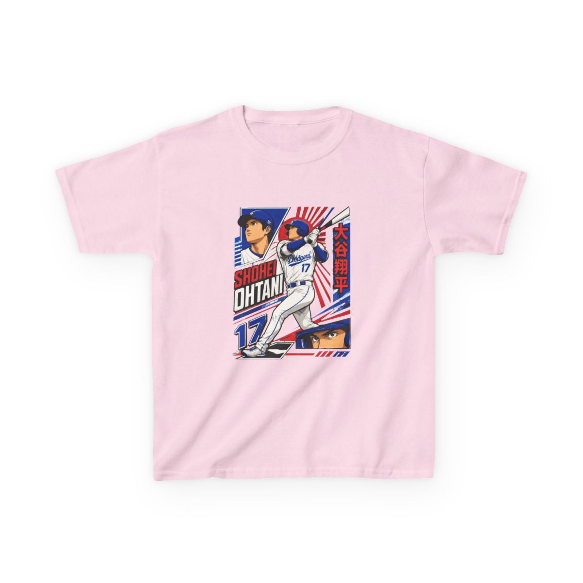 Shohei Ohtani Baseball Anime Kids T-Shirt - alternate angle 5, merchandise