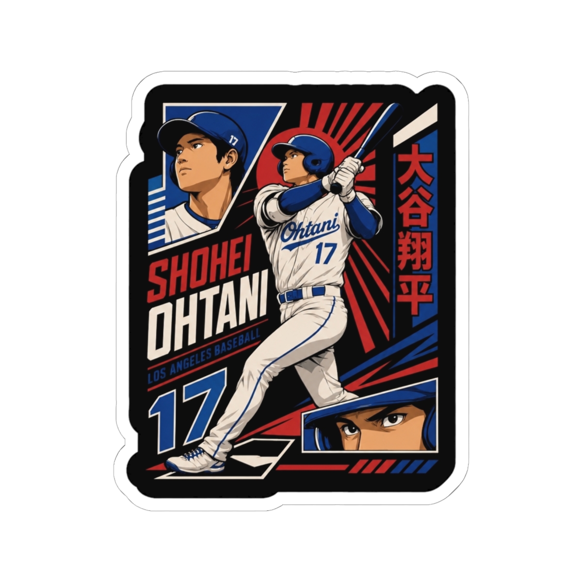 Shohei Ohtani Baseball Anime Sticker - alternate angle 2, merchandise