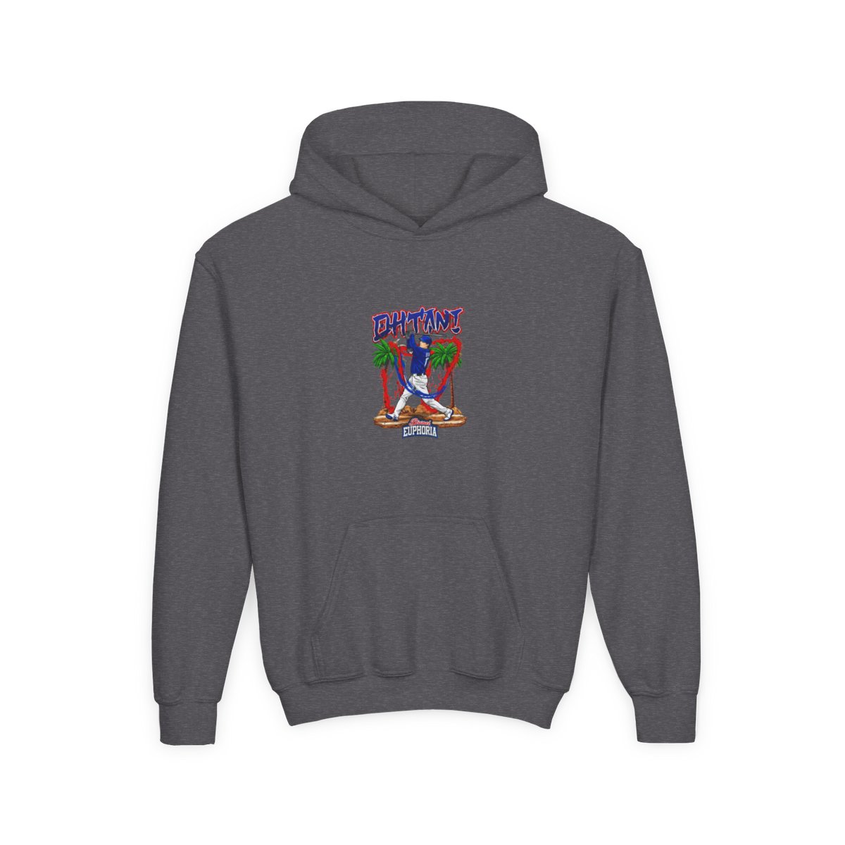 Shohei Ohtani 17 Los Angeles Dodgers player swing comic Kids Hoodie