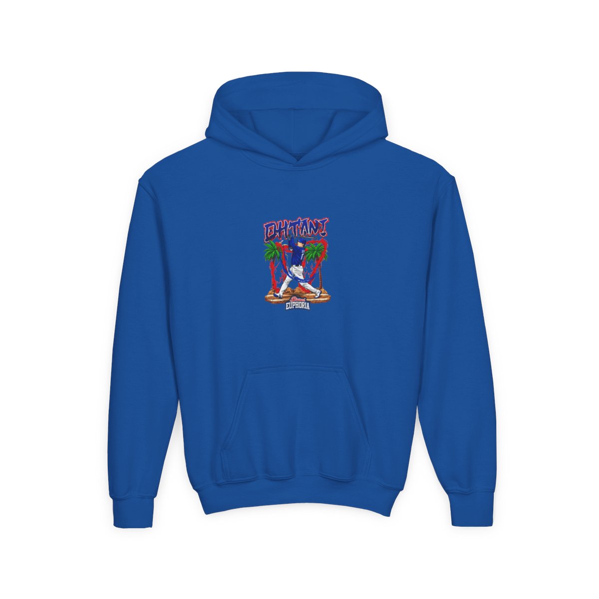 Shohei Ohtani 17 Los Angeles Dodgers player swing comic Kids Hoodie - alternate angle 5, merchandise