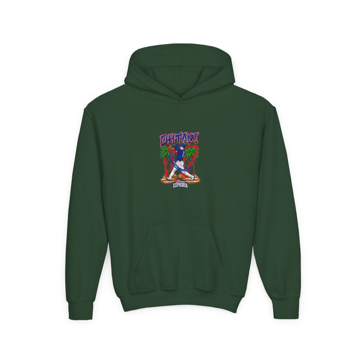 Shohei Ohtani 17 Los Angeles Dodgers player swing comic Kids Hoodie - alternate angle 2, merchandise