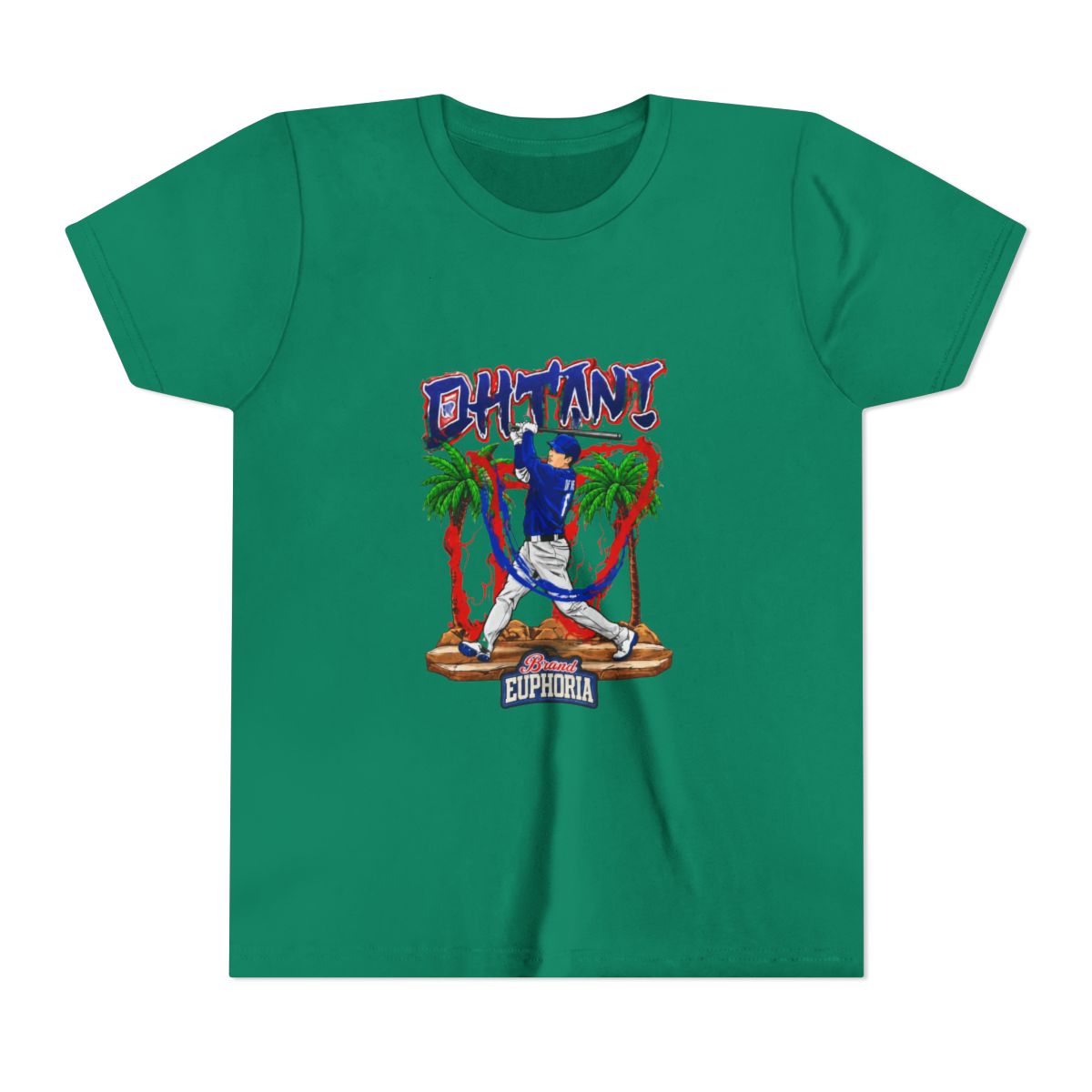 Shohei Ohtani 17 Los Angeles Dodgers player swing comic Kids T Shirt - alternate angle 5, merchandise