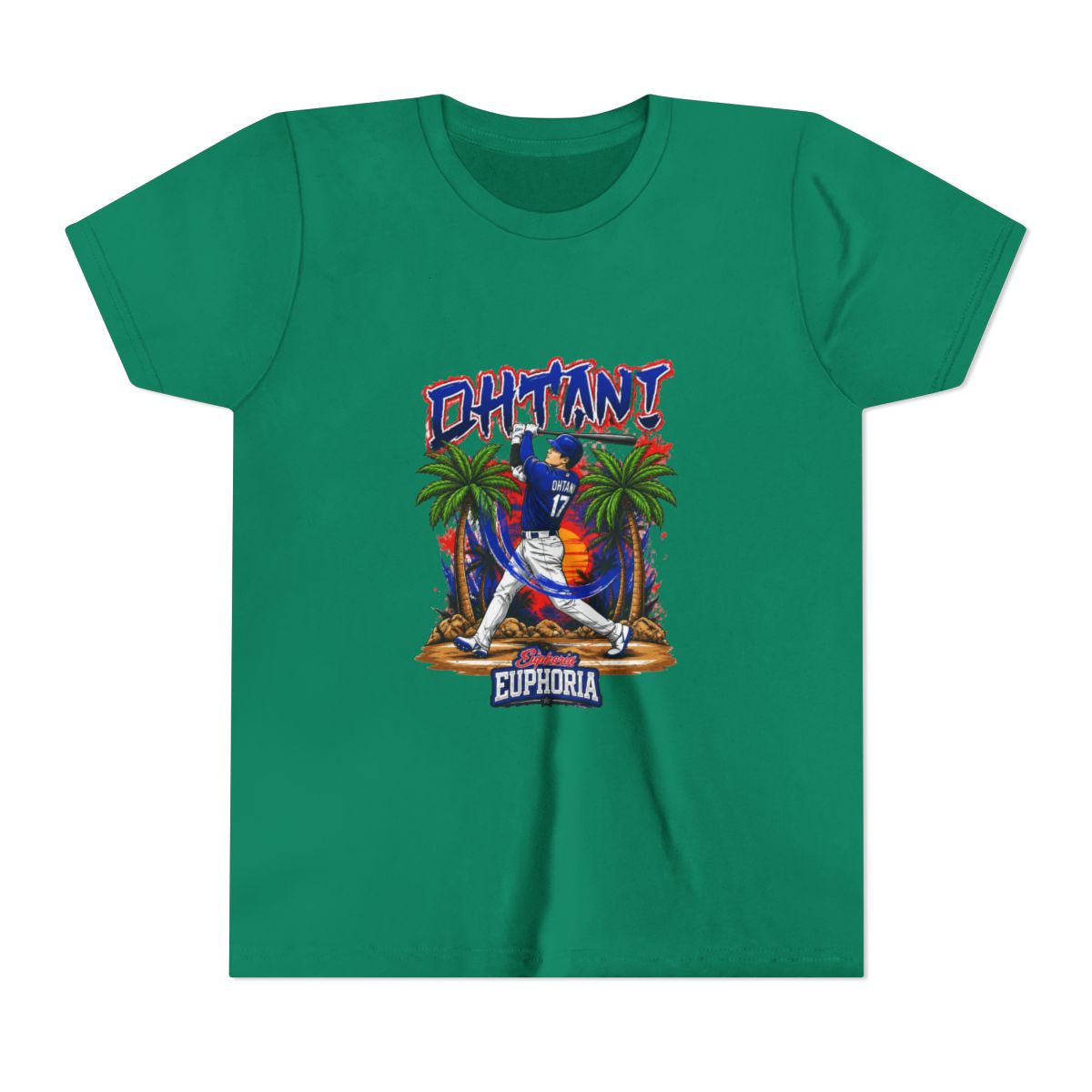 Shohei Ohtani 17 Los Angeles Dodgers player swing comic Kids T Shirt