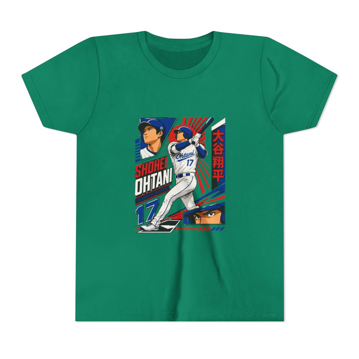 Shohei Ohtani Baseball Anime Kids T Shirt - alternate angle 5, merchandise